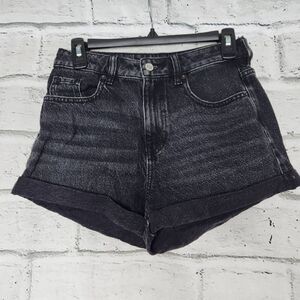 Pacsun Womens Size 25 Solid Black Denim Jean Shorts 100% Cotton 2.5" inseam